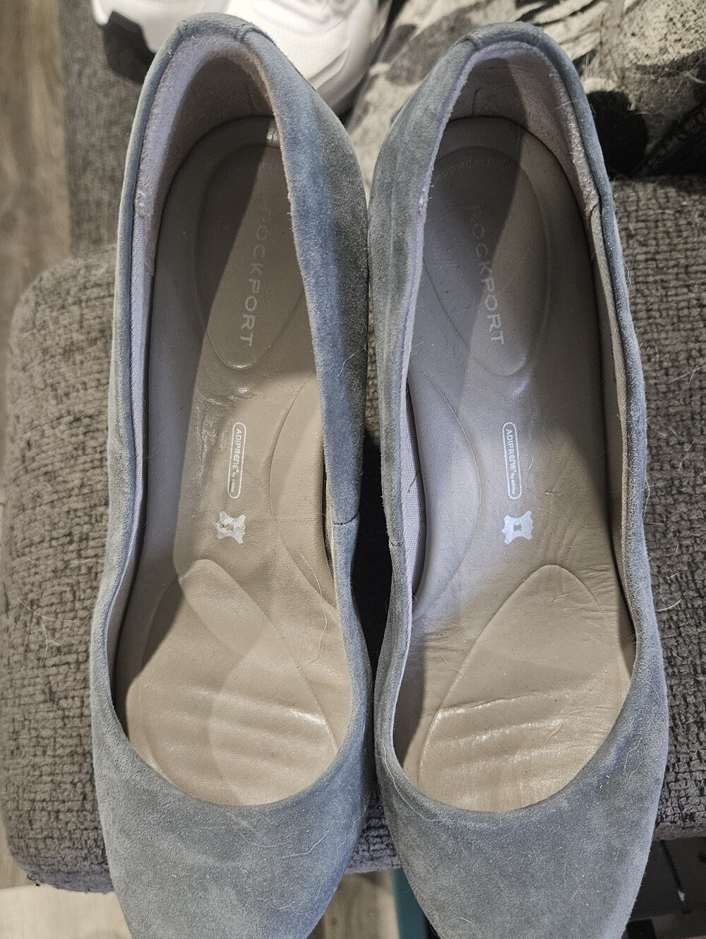 Rockport Women's Gray Suede Slip-On Flats